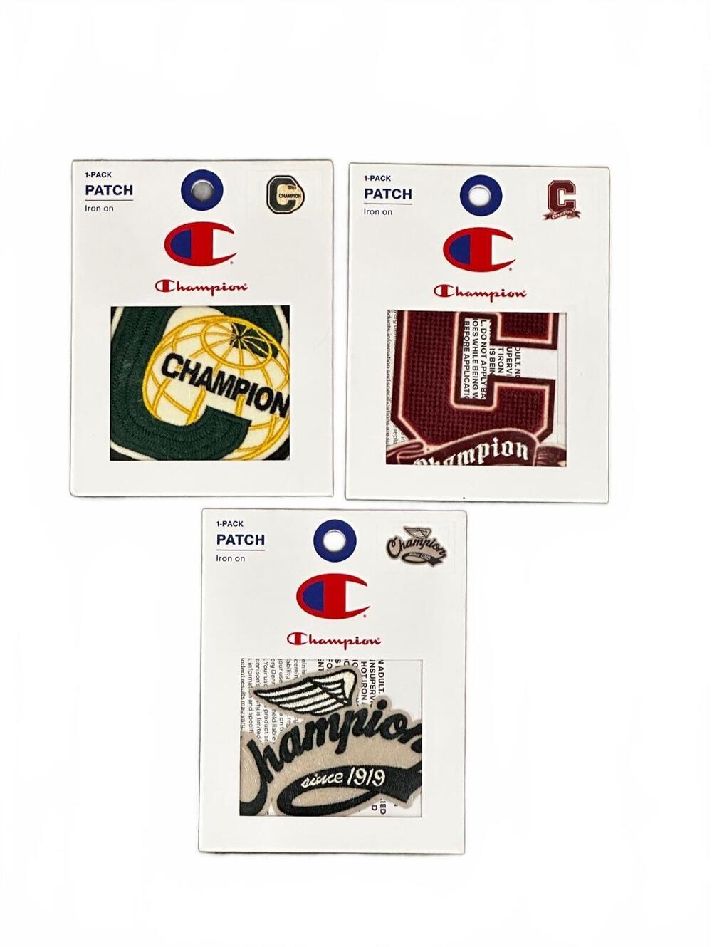 3 pk Champion Iron Patches New in Package $15